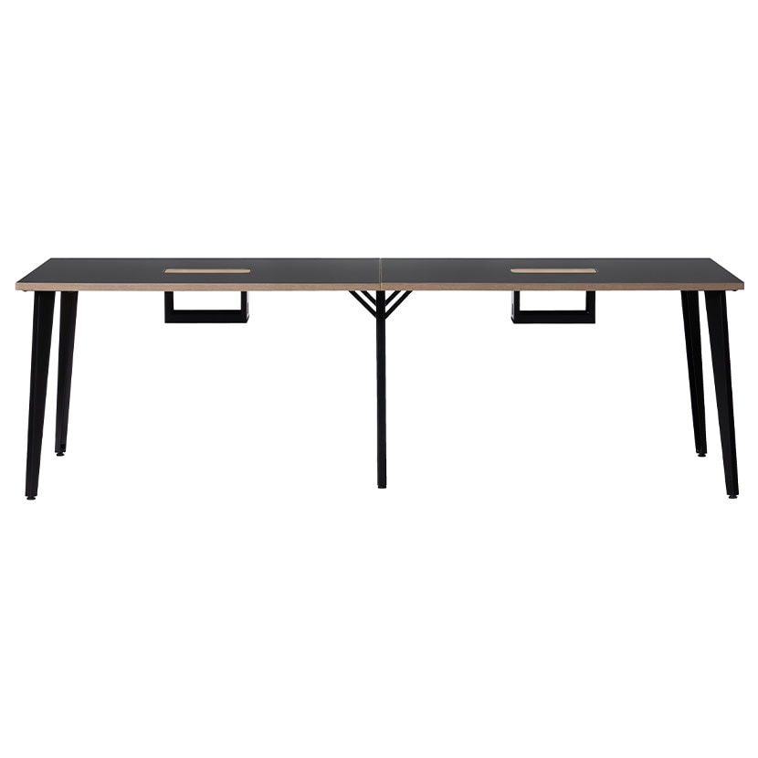 Work Plus HOUGAN DESK �z�E�K���f�X�N 2�A 4�l�p �~�[�e�B���O�e�[�u�� ��c�p�e�[�u�� ��Ƒ� �� �z��BOX �u���b�N�r �N�����v���t���\ ��2400×���s1200×����720mm