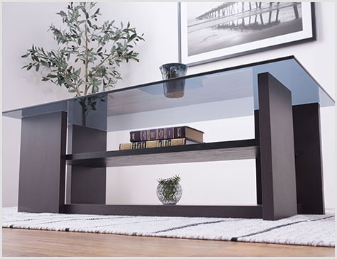 ガラス×木目調のデザイン性