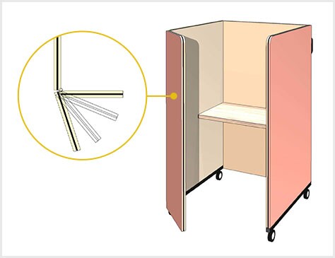角度調節可能なバックパネル
