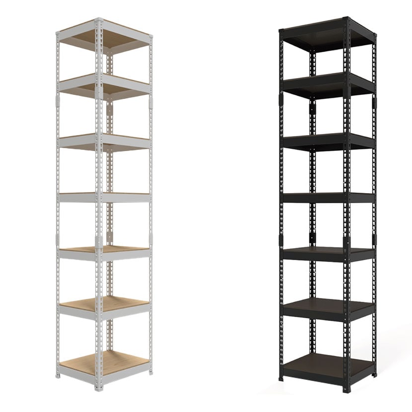 送料無料】 メタル&ウッドラック ハイタイプ シェルフ7段 耐荷重250kg