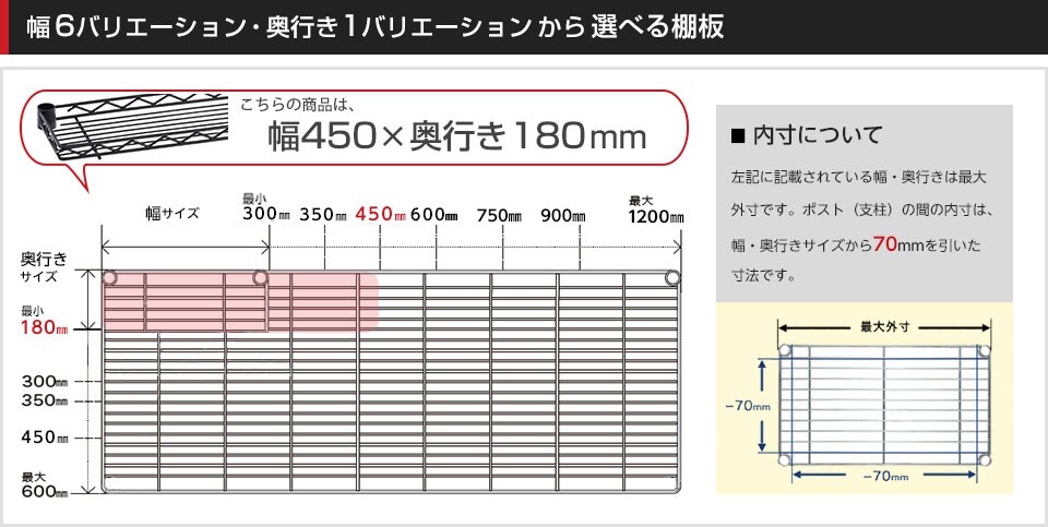 空間に合わせて棚板の幅と奥行きをチョイス!思い通りのラックに
