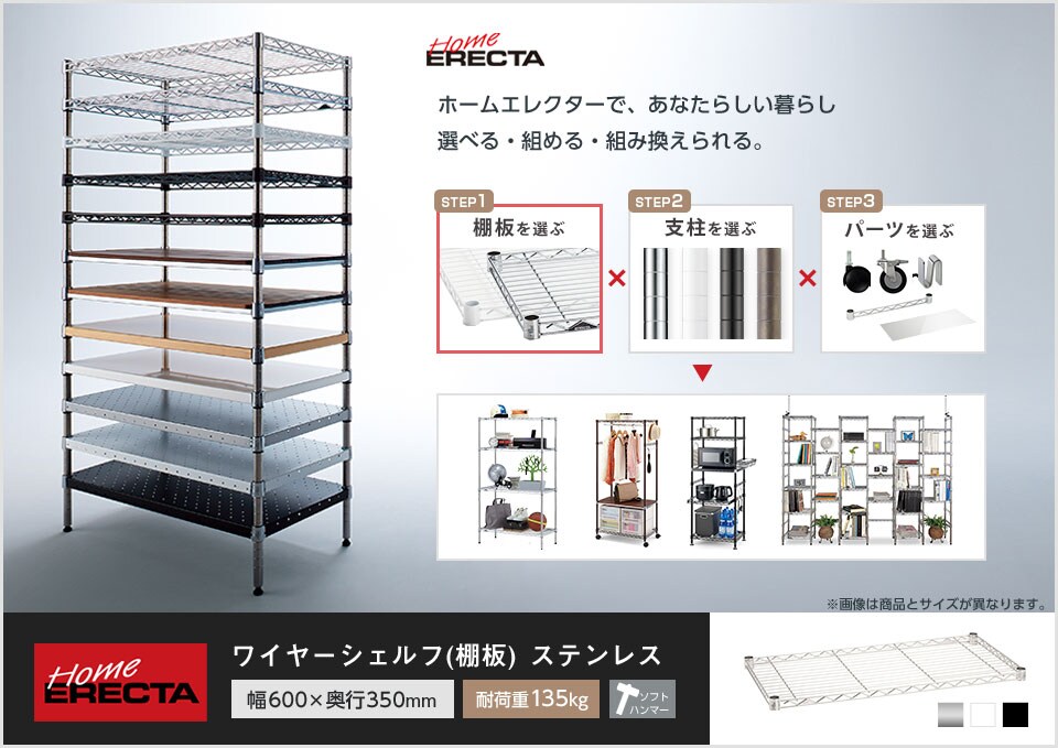 自分スタイルのホームエレクターを「カスタマイズ」。 -ワイヤーシェルフ-