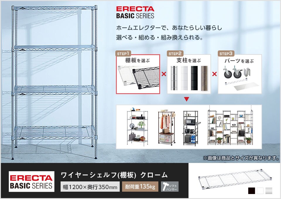 自分スタイルのホームエレクターを「カスタマイズ」。 -ワイヤーシェルフ-