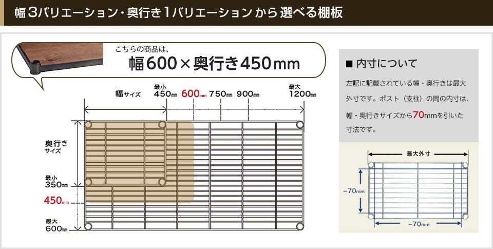 空間に合わせて棚板の幅と奥行きをチョイス!思い通りのラックに