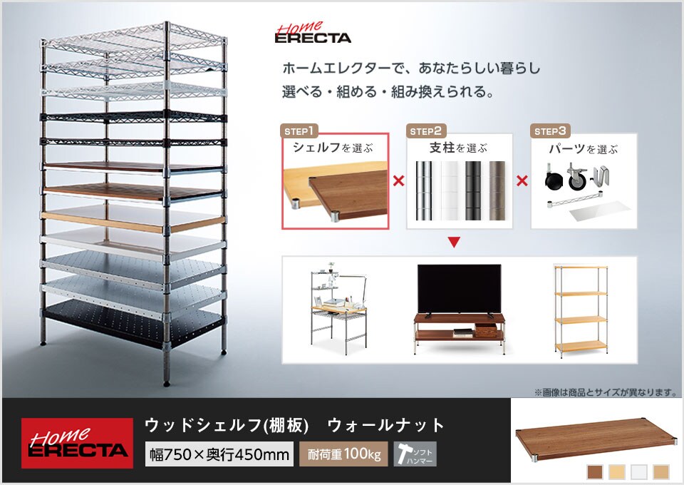 自分スタイルのホームエレクターを「カスタマイズ」。 -ウッドシェルフ-