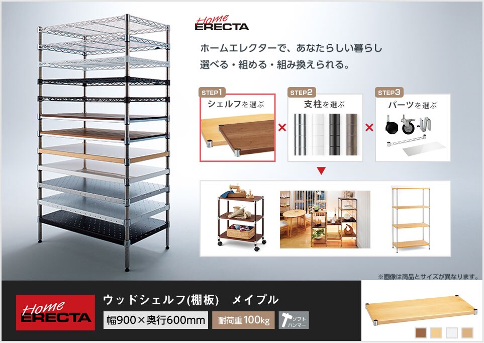 自分スタイルのホームエレクターを「カスタマイズ」。 -ウッドシェルフ-