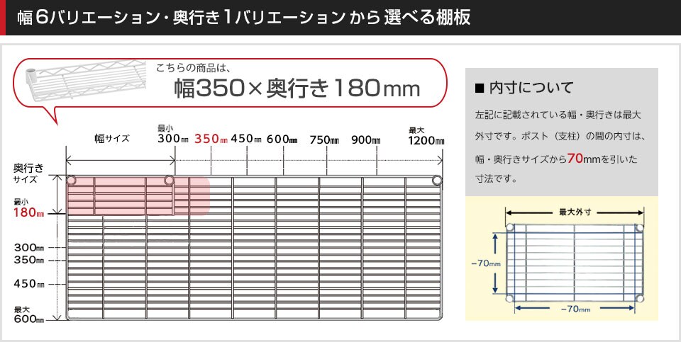 空間に合わせて棚板の幅と奥行きをチョイス!思い通りのラックに