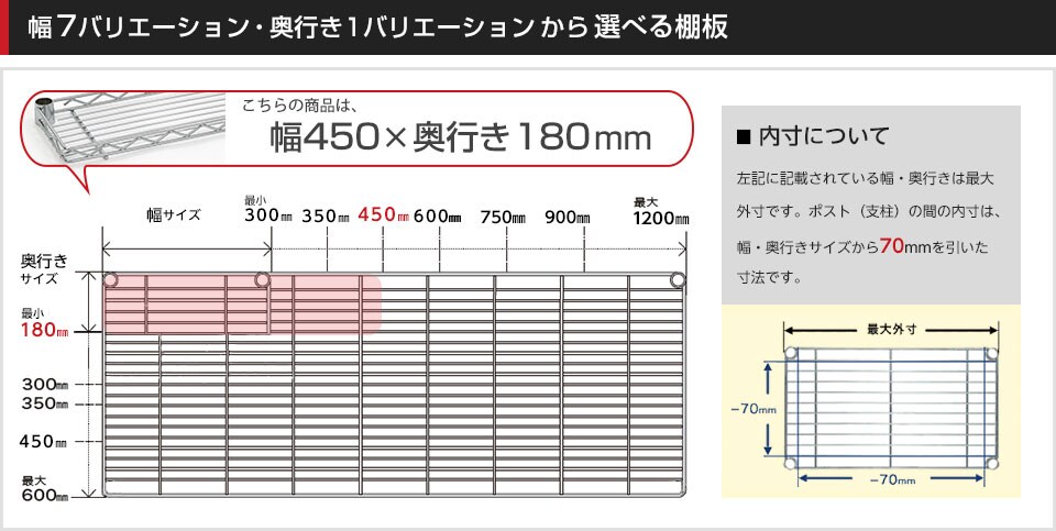 空間に合わせて棚板の幅と奥行きをチョイス!思い通りのラックに