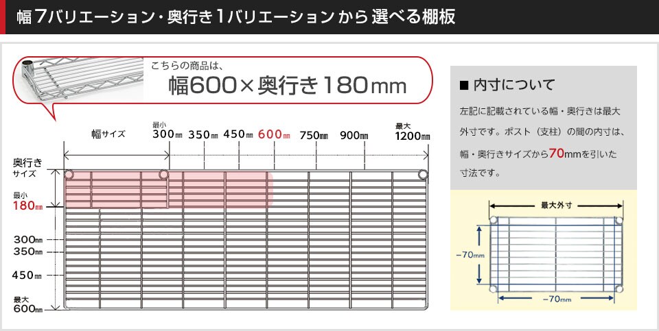 空間に合わせて棚板の幅と奥行きをチョイス!思い通りのラックに