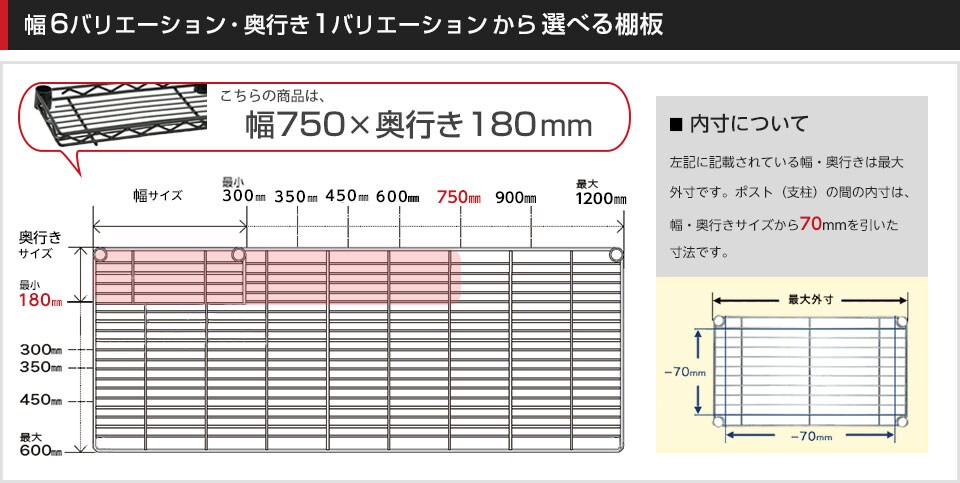 空間に合わせて棚板の幅と奥行きをチョイス!思い通りのラックに