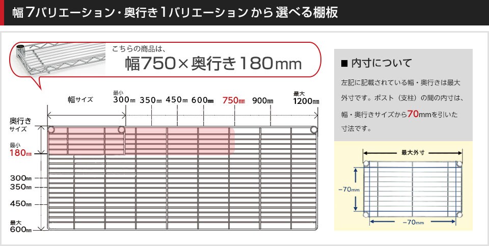 空間に合わせて棚板の幅と奥行きをチョイス!思い通りのラックに