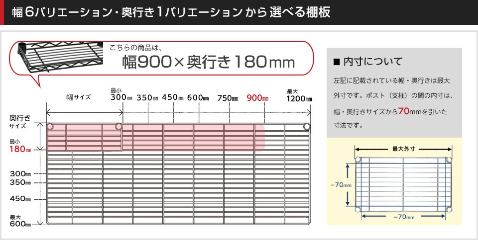 空間に合わせて棚板の幅と奥行きをチョイス!思い通りのラックに