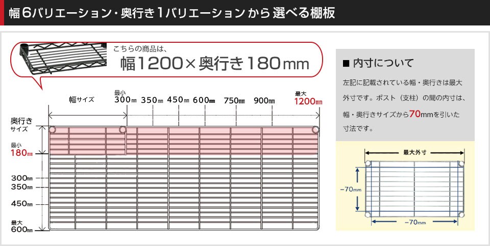 空間に合わせて棚板の幅と奥行きをチョイス!思い通りのラックに