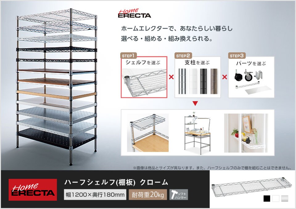 自分スタイルのホームエレクターを「カスタマイズ」。 -ハーフシェルフ-
