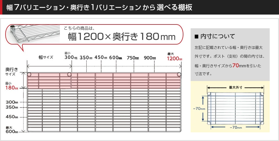 空間に合わせて棚板の幅と奥行きをチョイス!思い通りのラックに