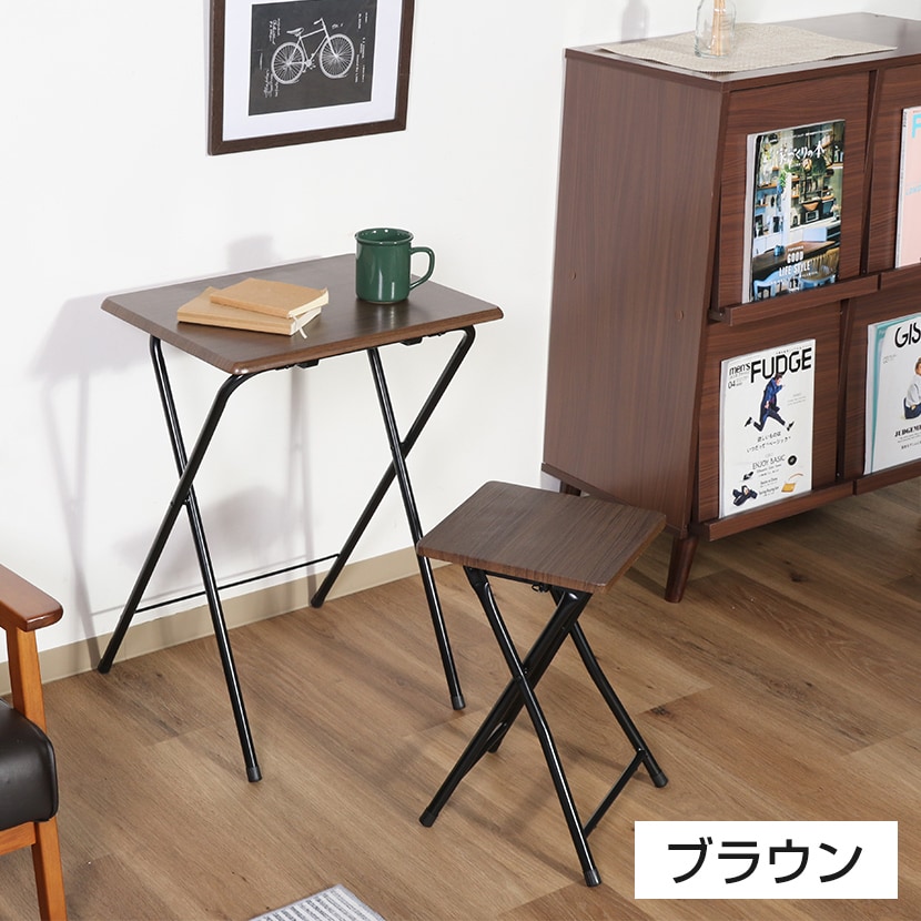 K 新品 折り畳み ダイニングテーブル ブラウン コンパクト 省スペース 作業台 K 新品 折り畳み ダイニングテーブル ブラウン コンパクト 省スペース