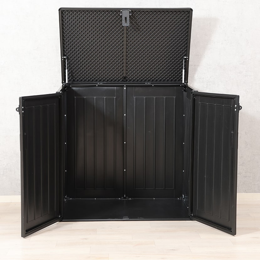 送料無料】 屋外収納ボックス 大容量 収容量:約755L 前面・上部フル