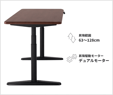 誰でもフィットする電動昇降機能