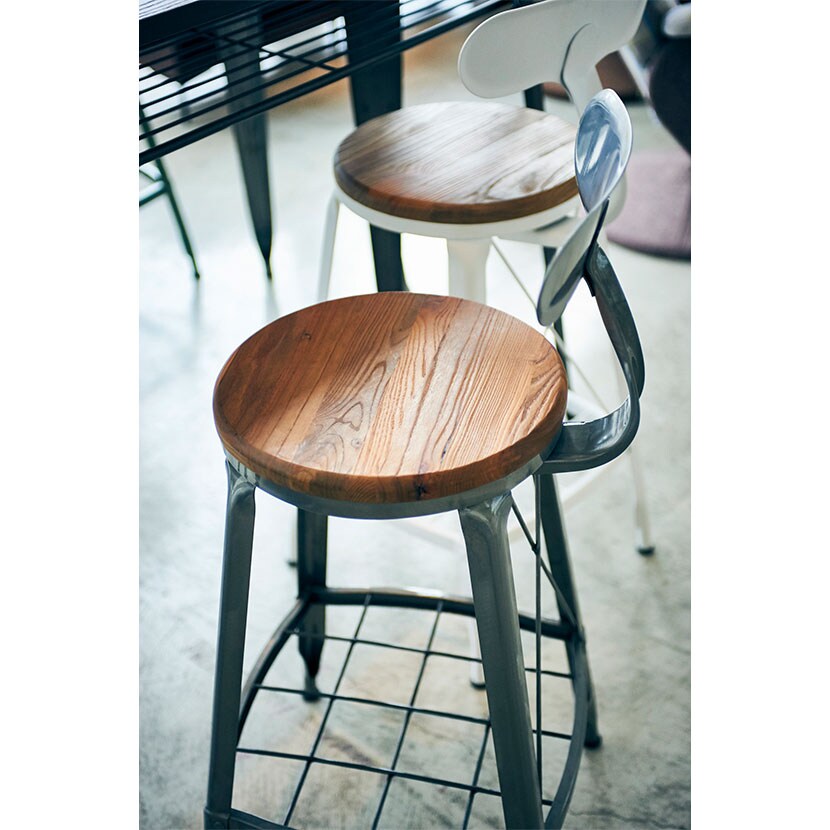 送料無料】 1281 HIGH CHAIR ハイチェア ダイニングチェア 収納付き