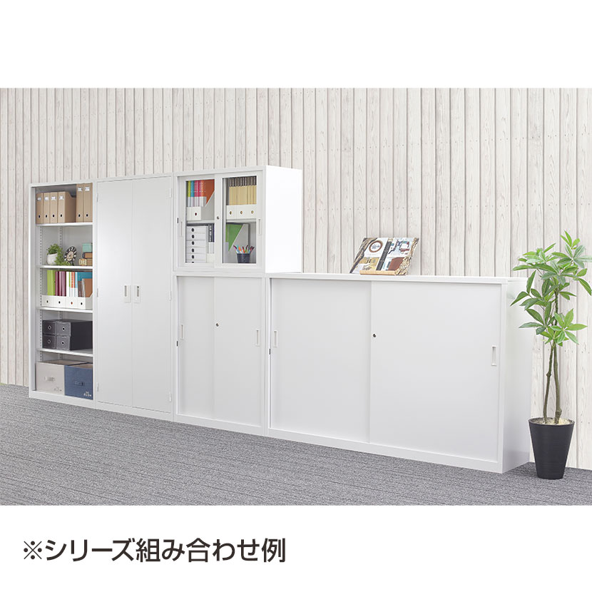 【7月12日入荷予定】スチール書庫 A4シリーズ オープン書庫 上置き A4サイズ対応書庫 ホワイトグレー 幅880×奥行400×高さ730mm 国産  完成品 A4-32K