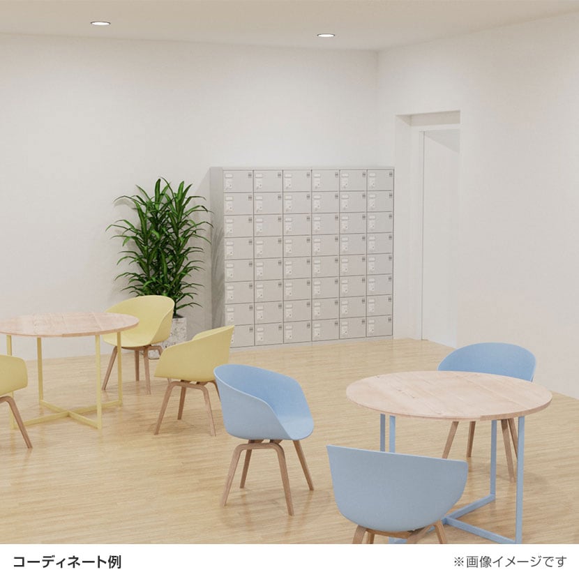 送料無料】 多目的ロッカー 6人用 3列2段 浅型(鍵なし) 棚板付き GLK 
