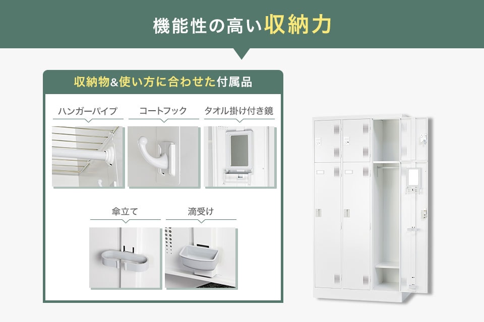 2段タイプ3人用ロッカー