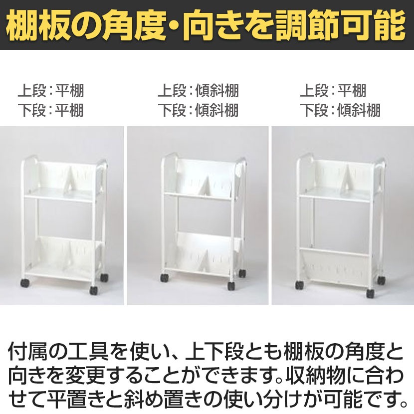 送料無料】 スチールラック 平棚傾斜棚自在 2段 YS-K22 幅580×奥行380