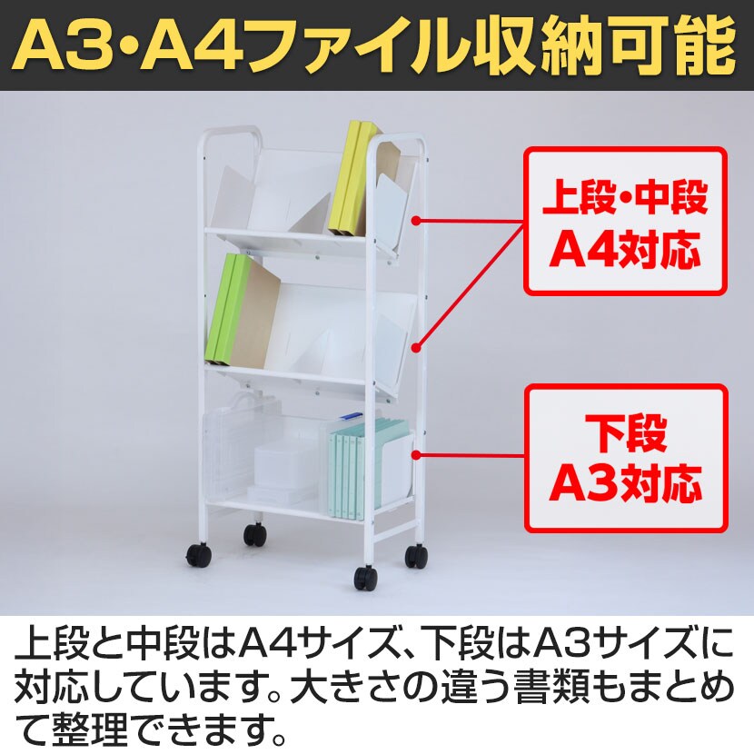 送料無料】 スチールラック 平棚傾斜棚自在 3段 YS-K23 幅580×奥行380