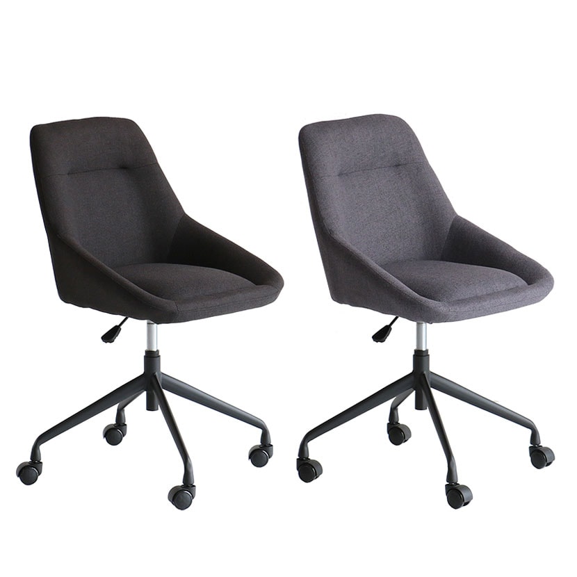 送料無料】 オフィスチェア パフ 布張り キャスター付き 昇降式 回転式