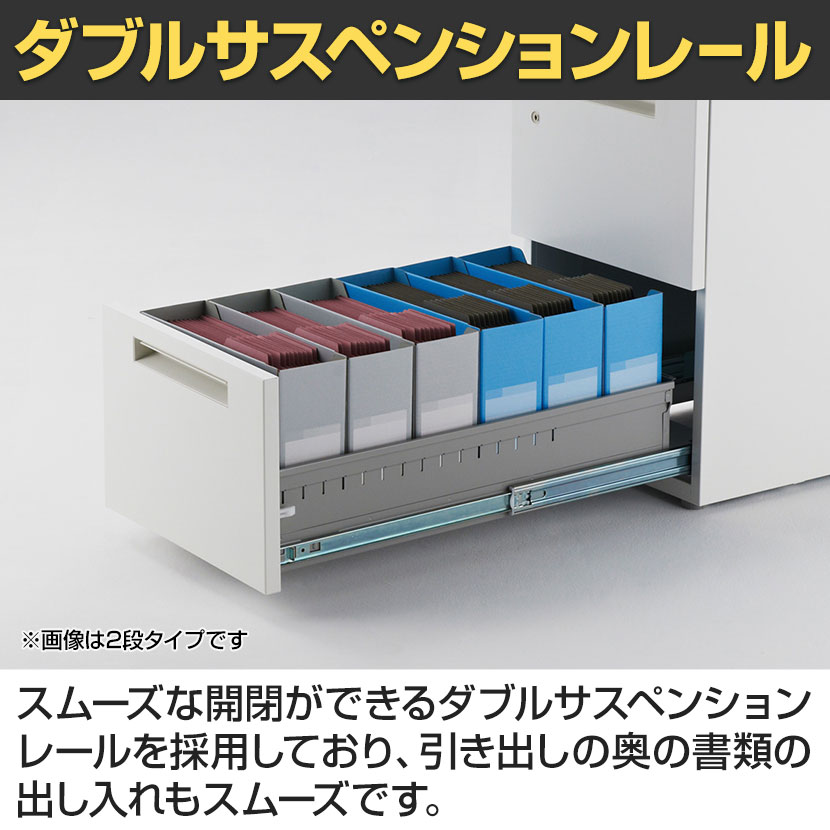送料無料】 イナバ デスクワゴン 3段タイプ A4収納 鍵付き 国産 ワゴン