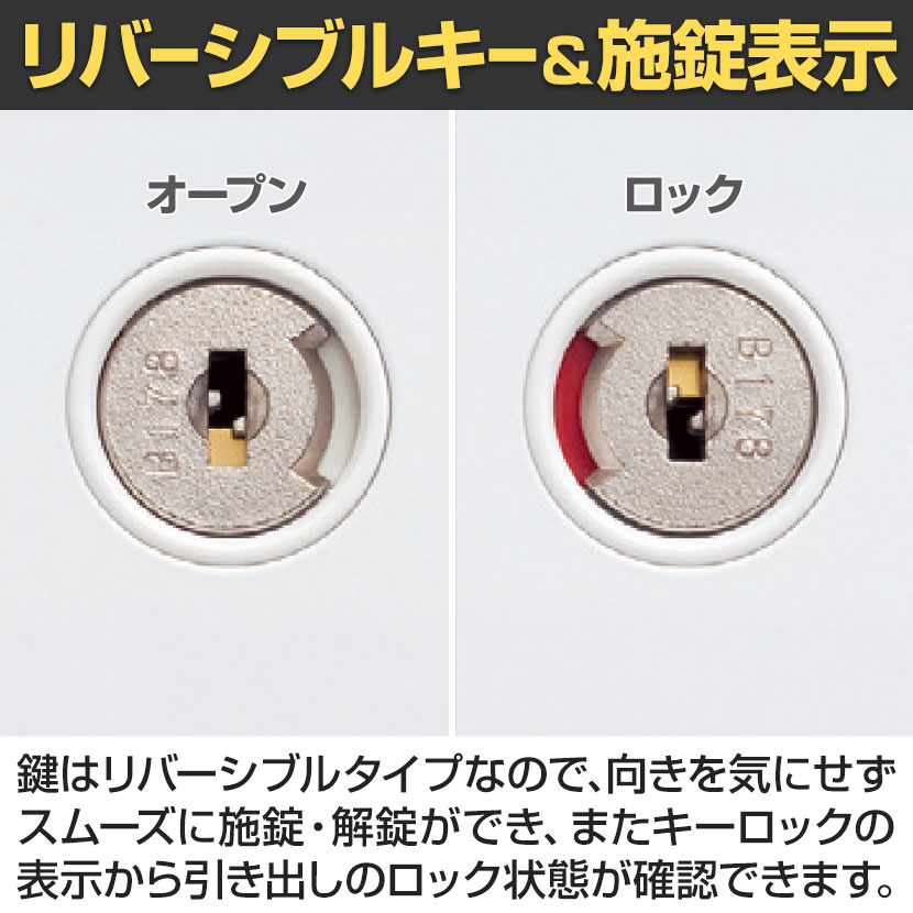 送料無料】 イナバ デスクワゴン 3段タイプ A4収納 鍵付き 国産