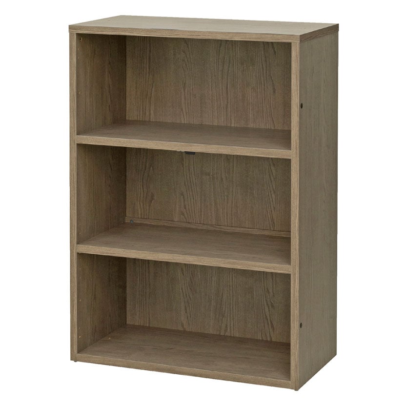 オープン書庫 3段 木製シェルフ ストレージ オフィス収納 使い方自由 シンプル おしゃれな木目 幅800×奥行400×高さ1130mm