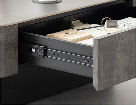 奥まで引き出せるフルオープンレール