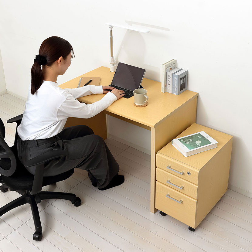 送料無料】 マーサ鍵付きデスク2点セット オフィスデスク ワークデスク