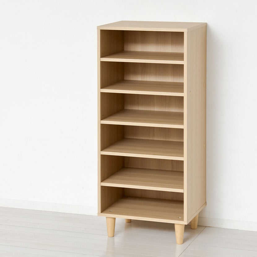 送料無料】 Newオープンシューズボックス 6段 棚 靴箱 脚付き 木製