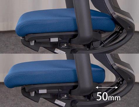 座の奥行き調節