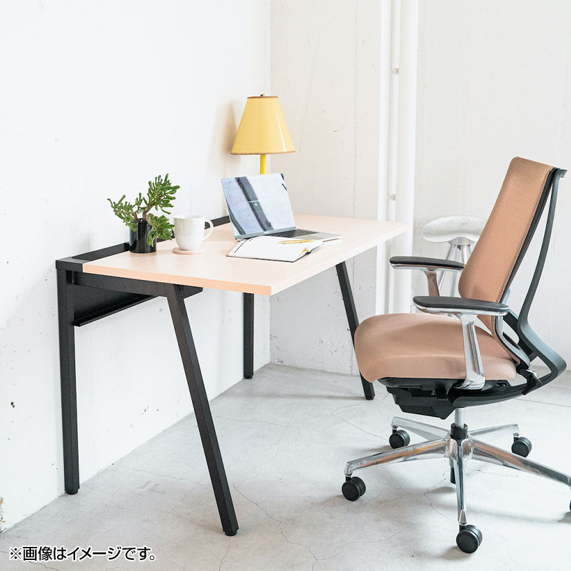 LEAN リーン／引き出し付き／W800×D600／天板ナチュラル／ブラック LEAN リーン／平机／センター引き出しなし／W800×D600／天板