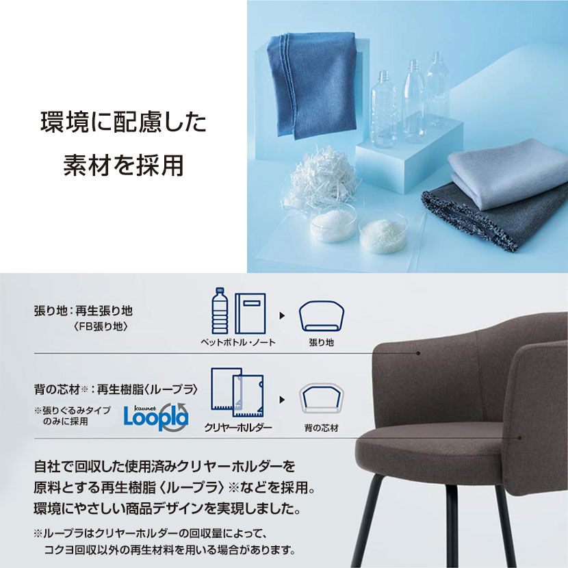 コクヨ コーデ チェア 塗装脚黒 背座回転 チャコールグレー 1脚(メーカー直送) 送料無料 コクヨ コーデ COODE ラウンジチェア 4本脚タイプ 張り