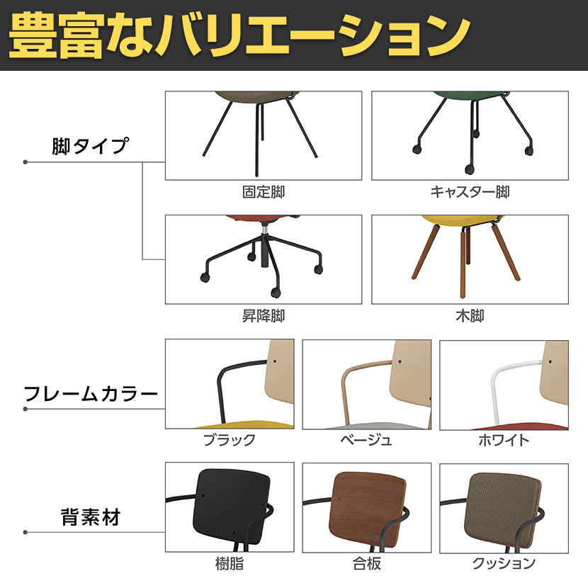 チェア　リーテ　４本固定脚　背クッション K16-W02CZ-1KY1K1K1 20224530 送料無料 コクヨ kokuyo