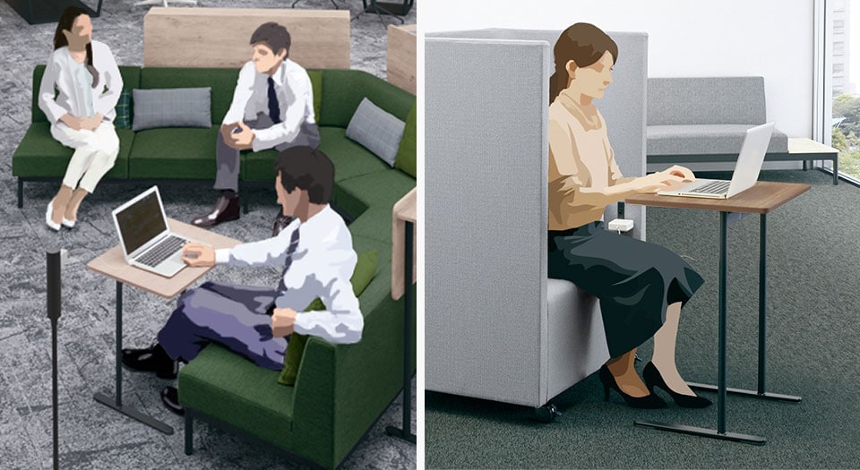 オフィスラウンジテーブル　ペルソ　フラッ LT-450FLE6AMU8N 20466497 送料無料 コクヨ kokuyo コクヨ(KOKUYO) ペルソ(Perso) パーソナルテーブル チルトタイプ