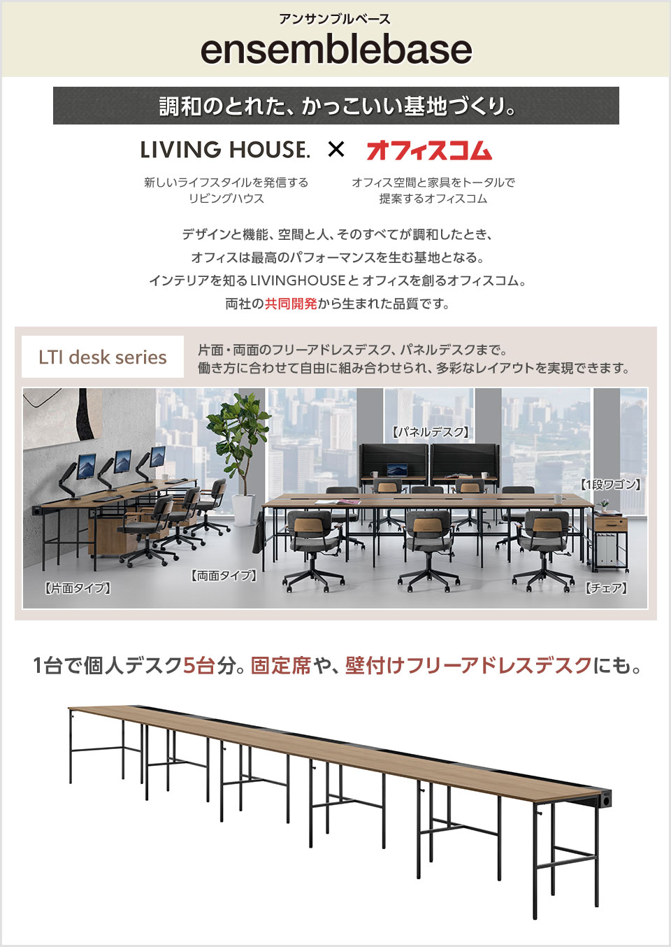 横に増設して自由なレイアウトを実現できる片面タイプ