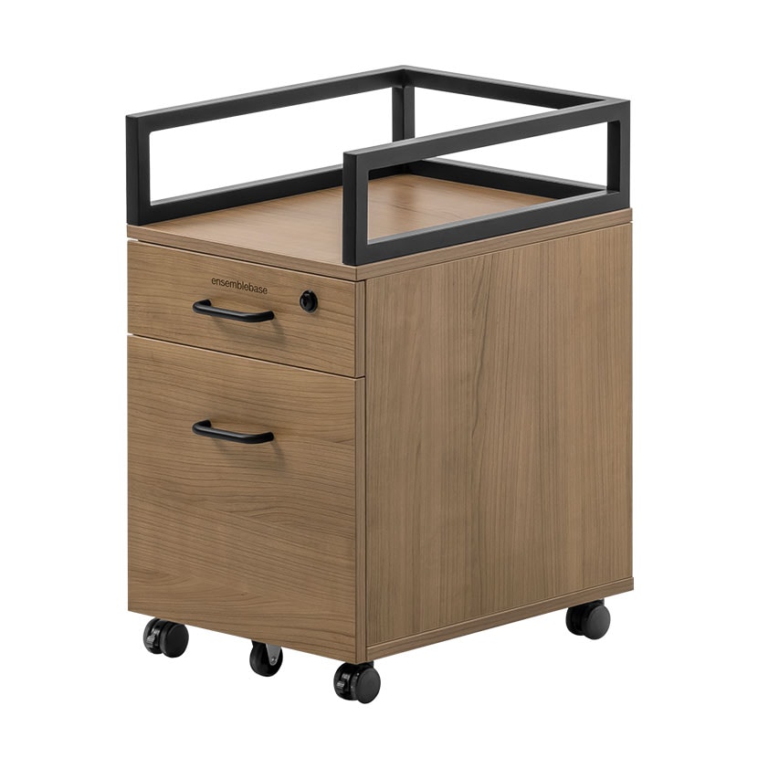 LIVING HOUSE×オフィスコム ensemblebase L T I 2段ワゴン シリンダー錠 幅350×奥行450×高さ600mm