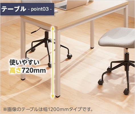 作業しやすい高さ720mm