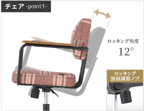 固定&強弱調節付きロッキング機能