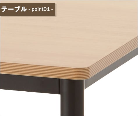 角がラウンドしたプライウッド風エッジ