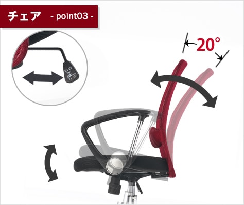 背・座一体型ロッキングでリラックス