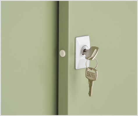 施錠管理できるカギ付き