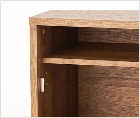 5段階調節&取り外しができる棚板