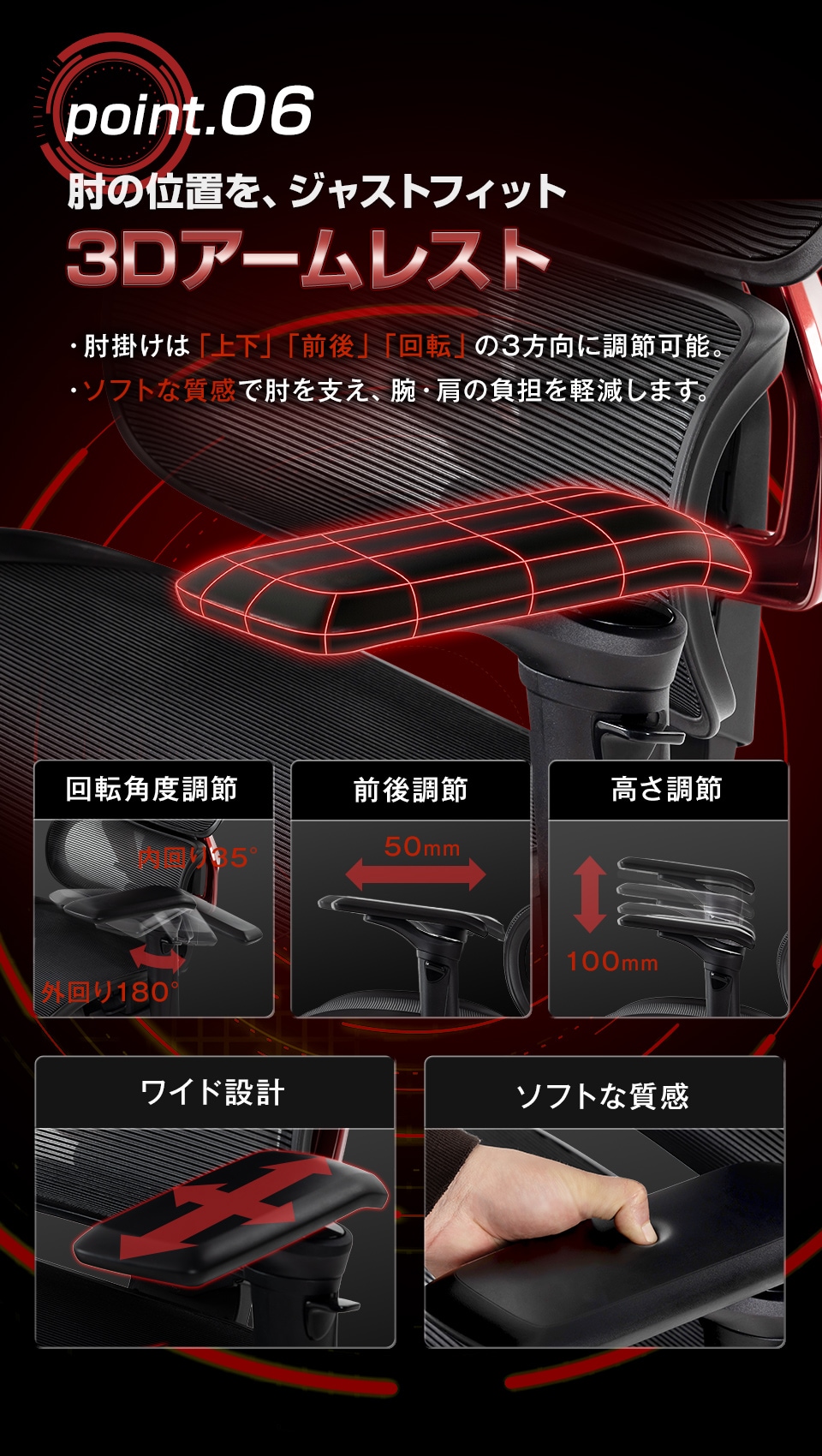 3Dアームレスト