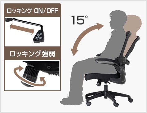 快適な背座一体型ロッキング